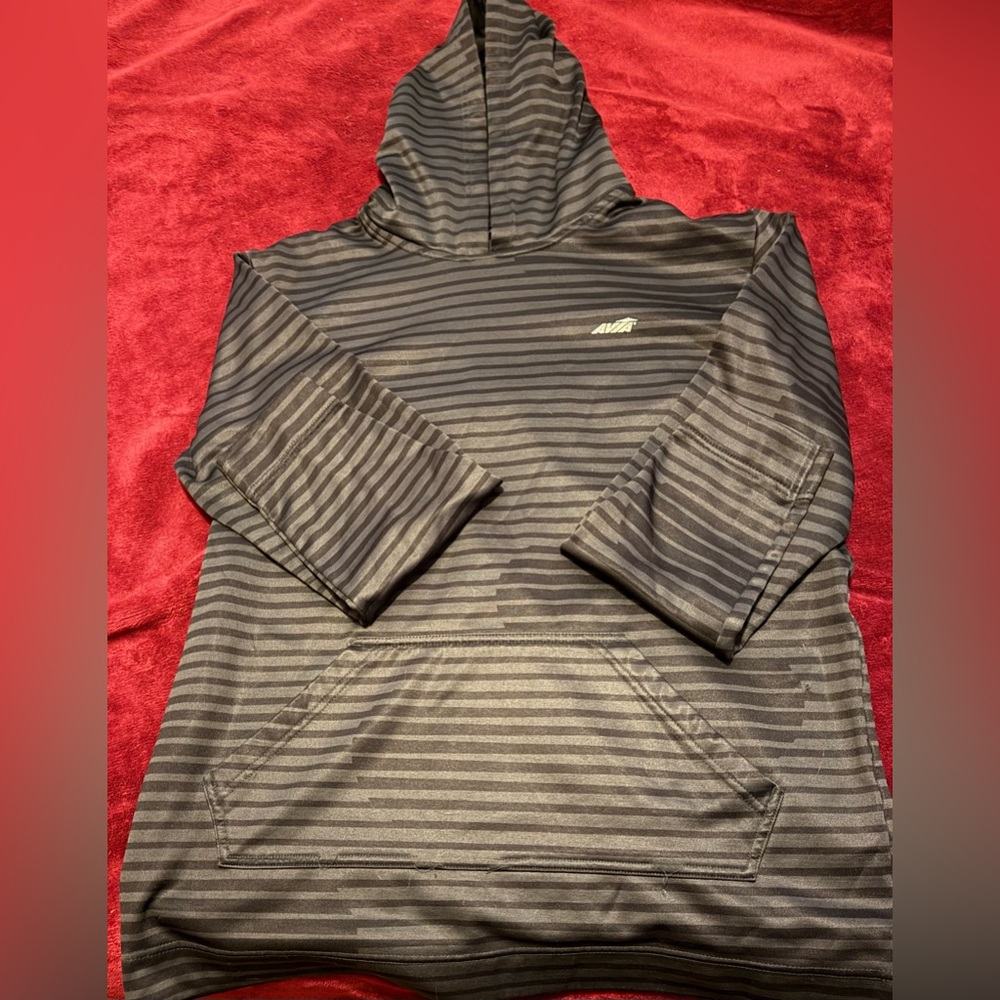 Kids XL Avis Striped Black Hoodie